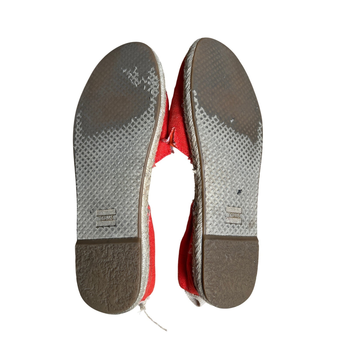 TOMS Clare V. Orange Canvas Gladiator Sandals Katalina Espadrilles SIze 7.5