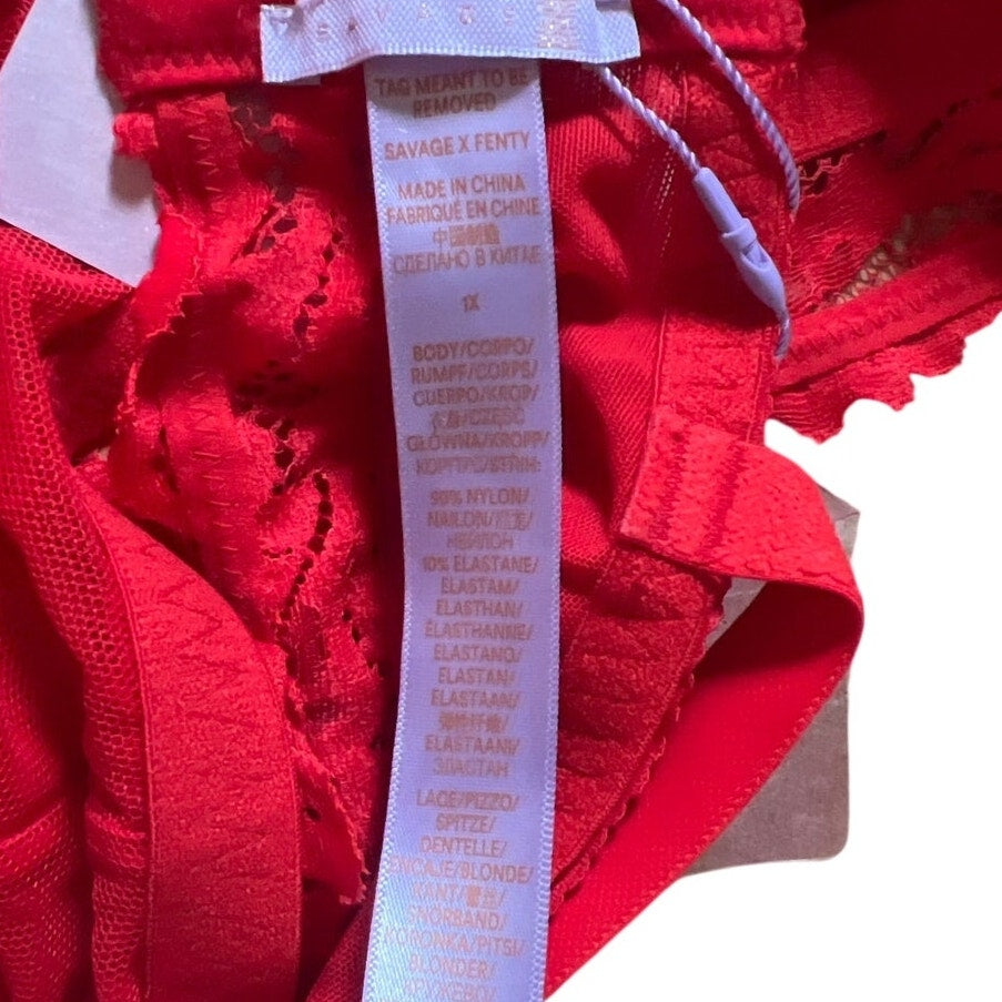 NWT Savage X Fenty Red Lace Bra Size 1x