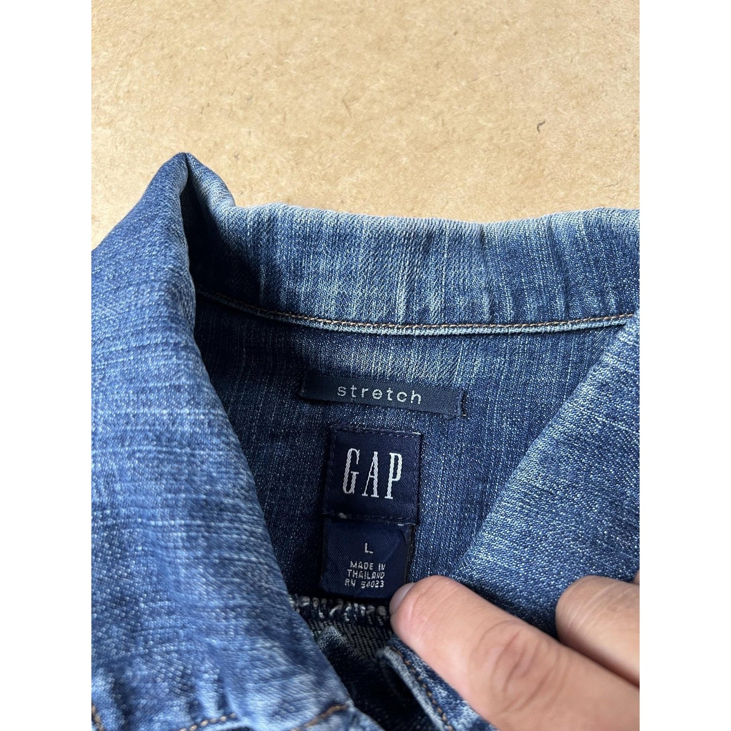 Cardigan Womens S Blue Denim Collared Button Stretch Pockets Long Sleeve Casual