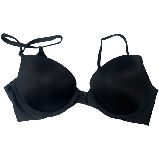 Victoria's Secret Solid Black Underwire Shoulder Straps Demi Push-Up Bra 32C