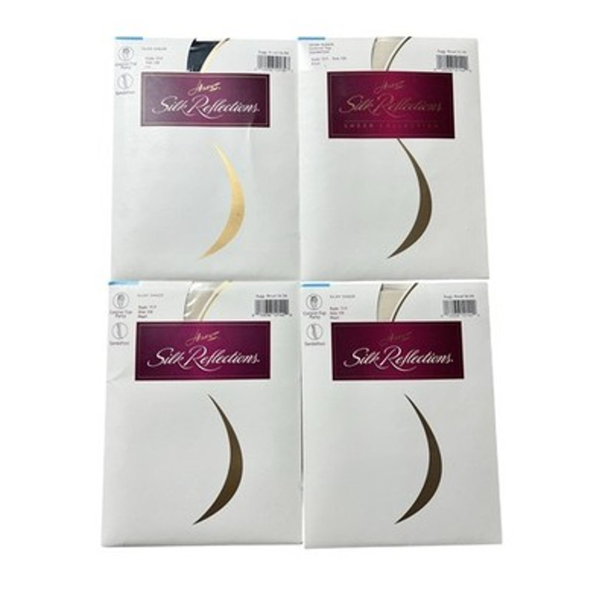 Hanes Pantyhose Womens C White Silk Reflections Control Top Lot 4 Sandalfoot