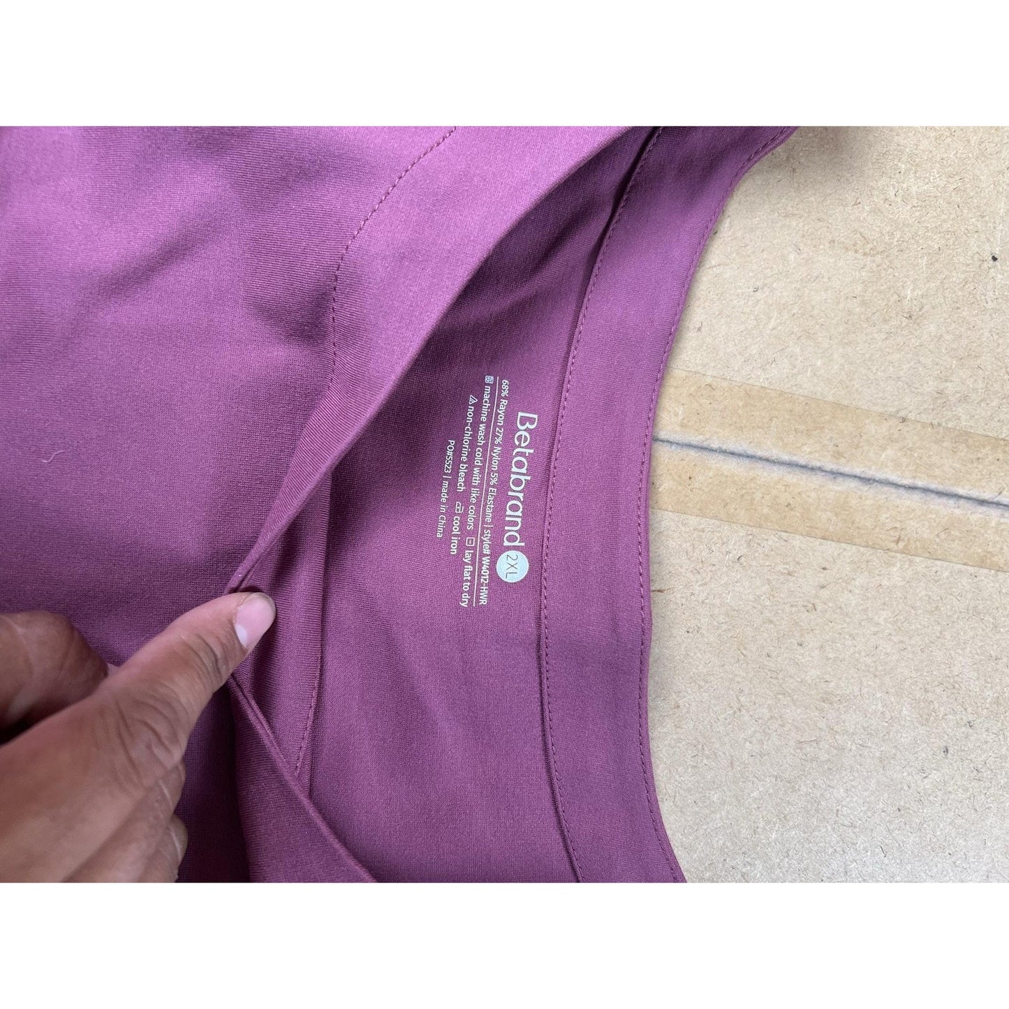 Betabrand Dress Womens 2XL Purple T-Shirt Dress Shift Knee Length Pockets