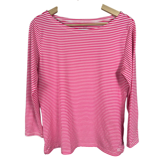 Vineyard Vines Sankaty Size Medium LS Women’s T-shirt Striped Pink