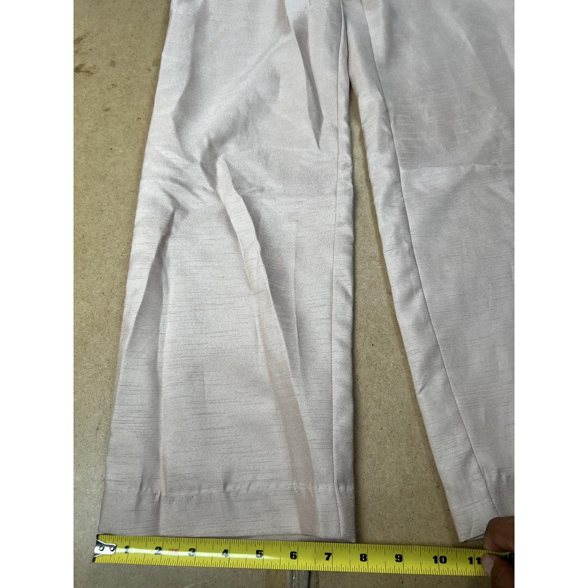 Midnight Velvet Pants Womens 10 Pink Satin Pull On Pleated Elastic Waist