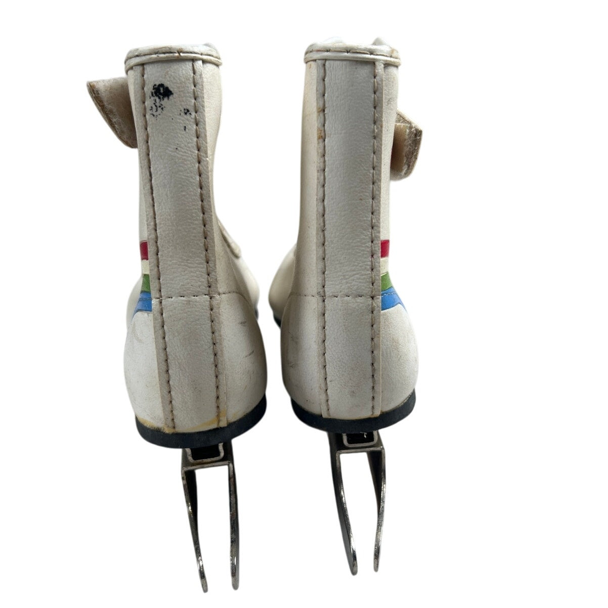 1983 Care Bear Kid Ice Skates White Size 11J Rainbow Style Youth