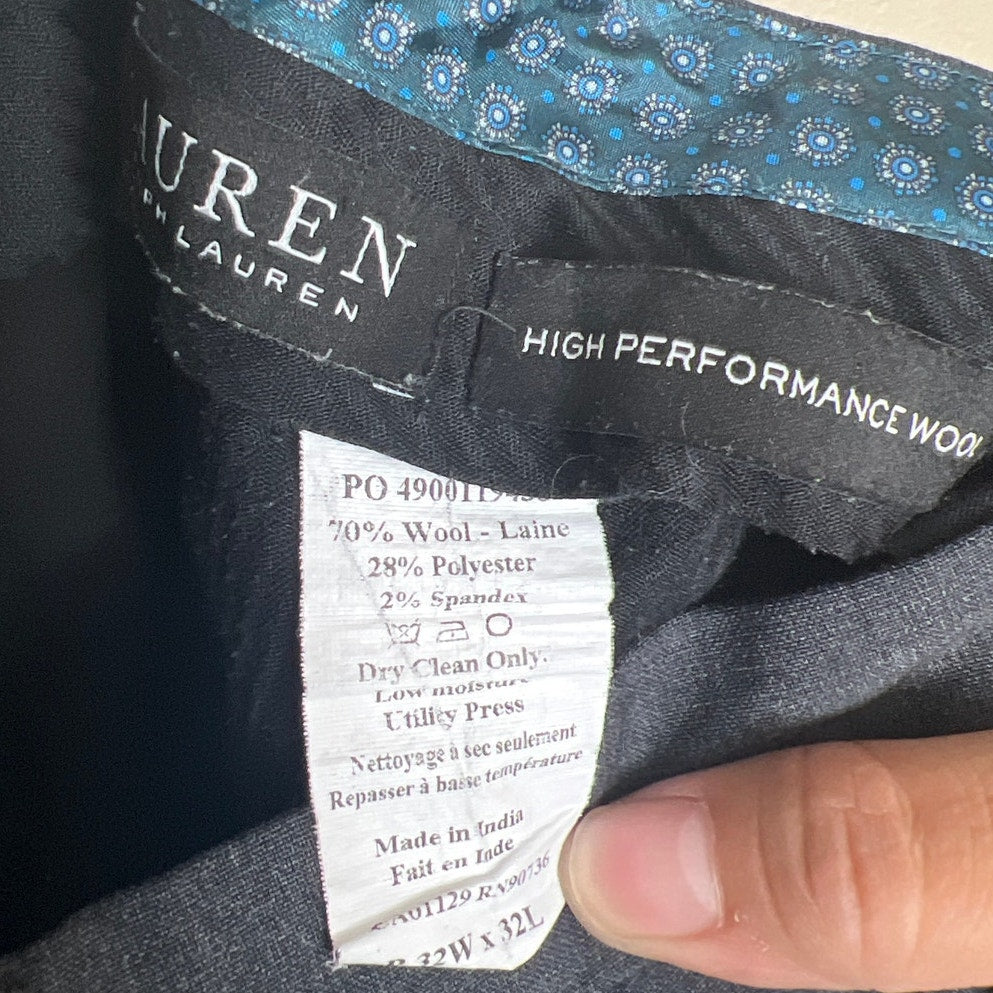 Ralph Lauren High Performance Wool Dress Black Pants 32w x 32l