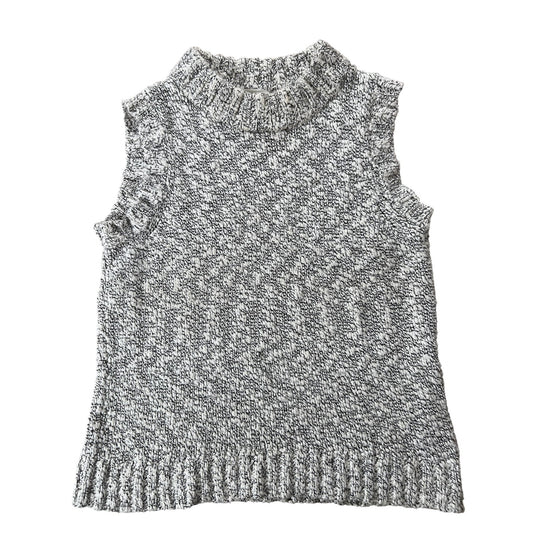 Tank NAADAM Womens M Gray Mock Neck Ruffle Knit Pullover Unlined Stretch