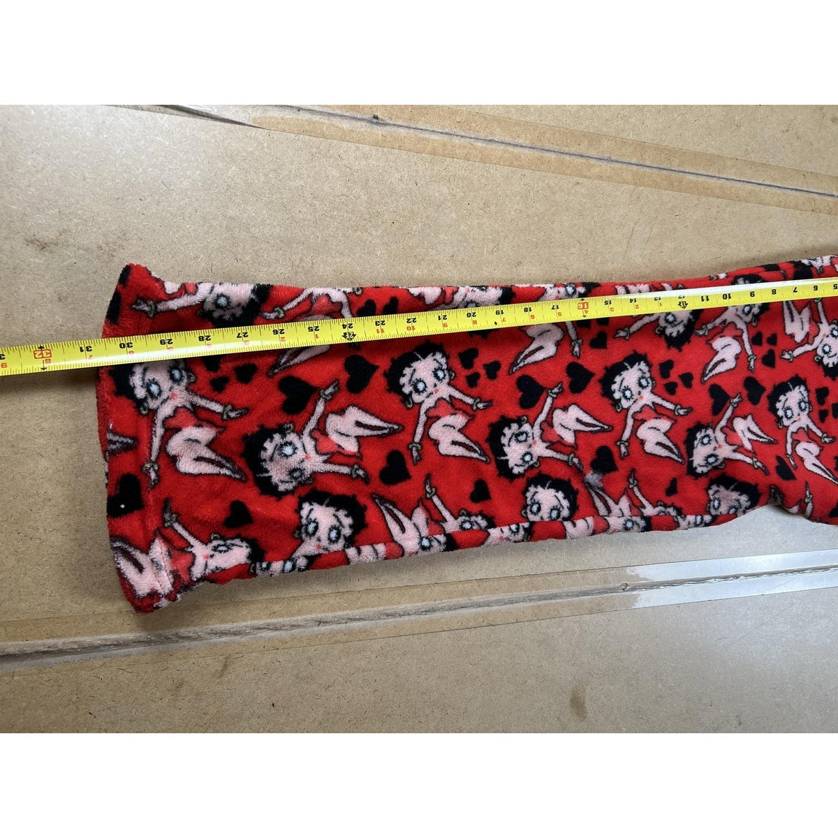 Betty Boop Studios Pants Womens S Red Fleece Sweatpants Elastic Waist Cartoon