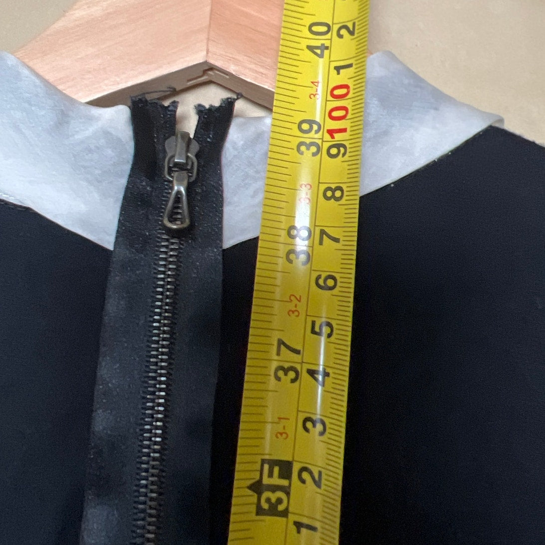 Lanvin Fashion Ave Paris NWT Black Long Dress Detail in Deep Blue