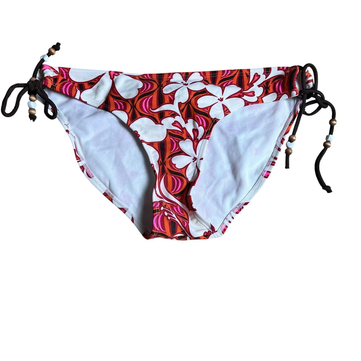 In Mocean Bottom Womens L Multicolor Floral Bikini Lined Adjustable Beaded