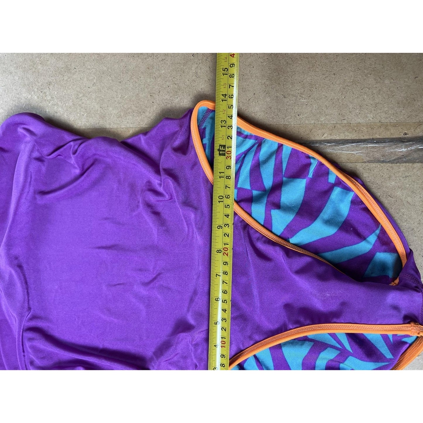 Nike One Piece Swimsuit Womens Size Purple Reversible Geometric Lined
