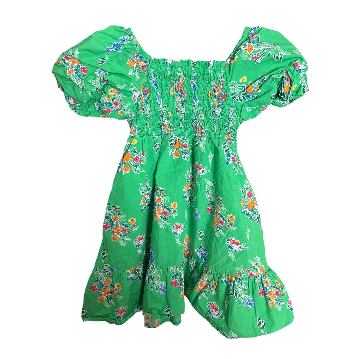 Cat & Jack 5T Toddler Green Floral Smocked Dress