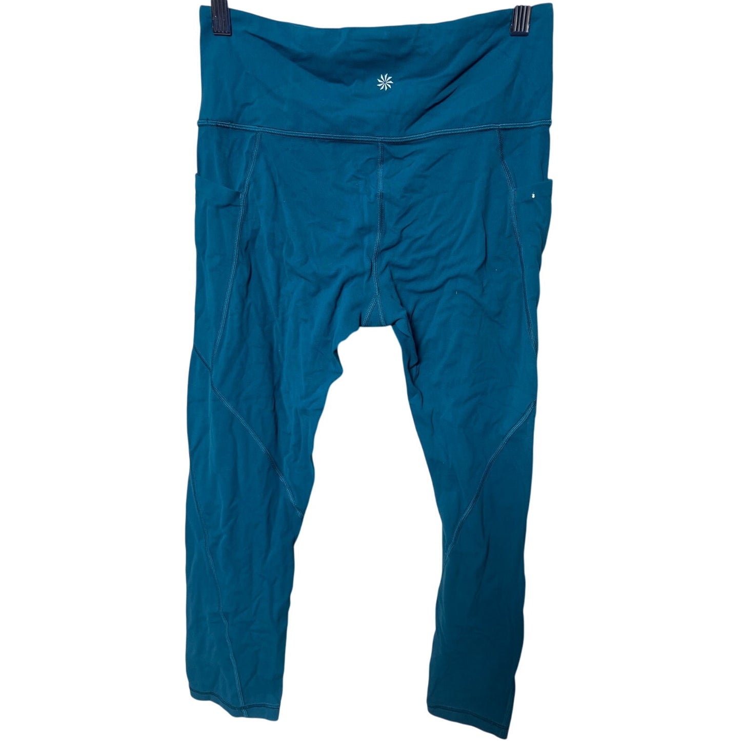 Athleta Blue Women's High Rise Pocketed Cropped Leggings Size MT