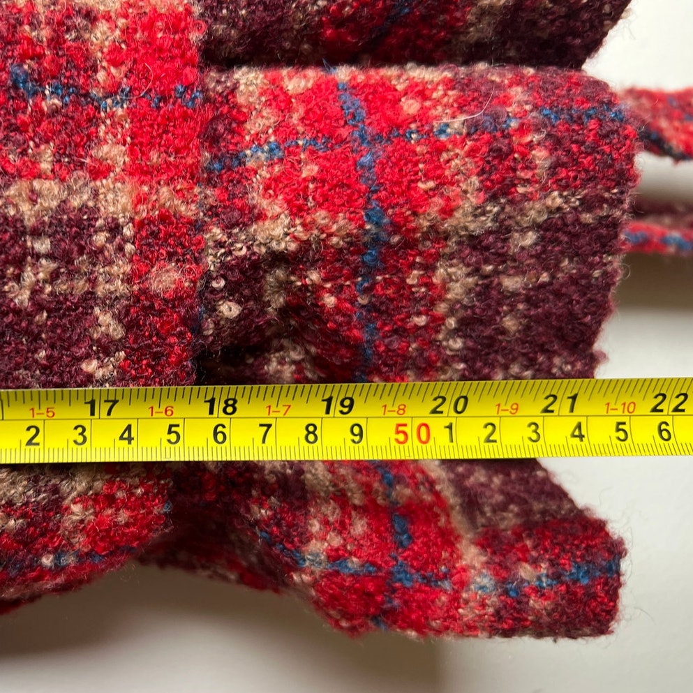 Anthropologie Tabitha Moretown 4 Tweed Ruffle Red Plaid Career Blazer Jacket