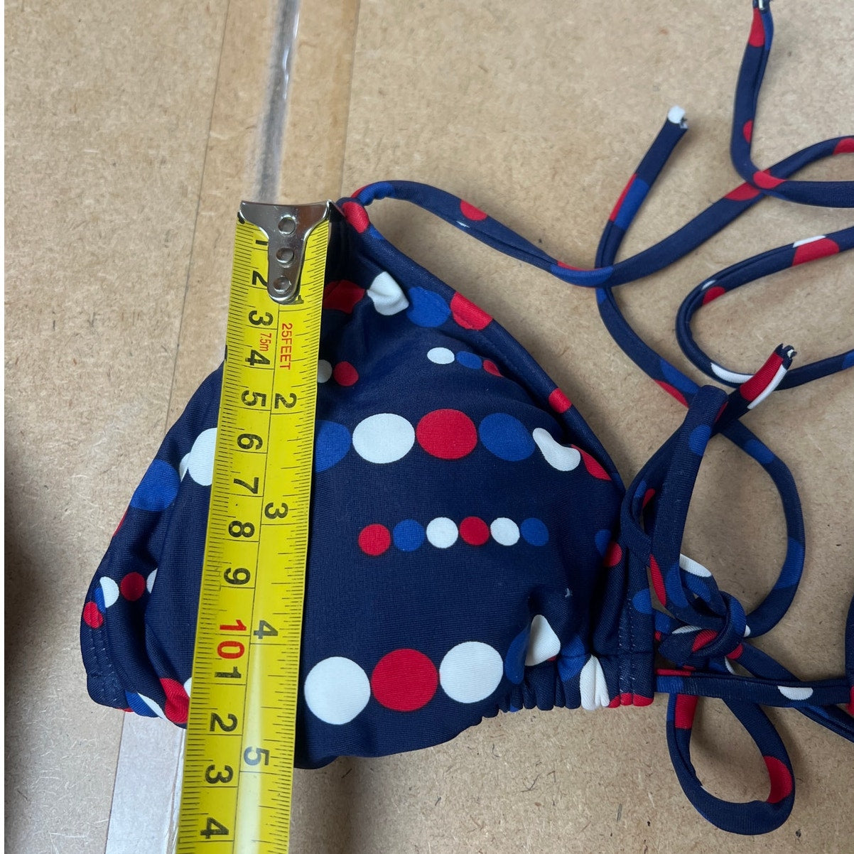 Billabong Blue and Red Polka Dot Bikini Set Size M