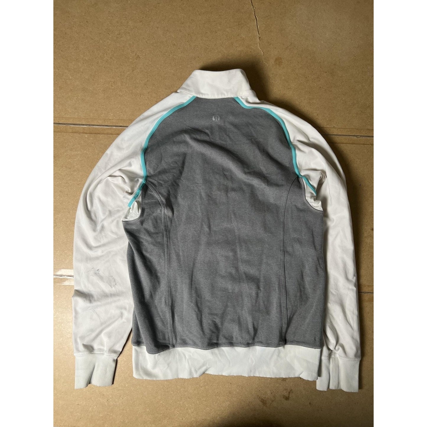 Lululemon Sweater Mens L Gray Full Zip Mock Neck Fleece Pockets Zipper