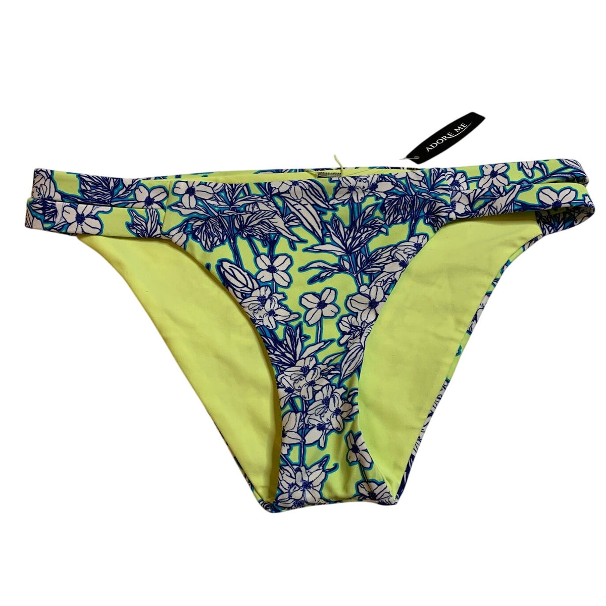 Adore Me Women's Blue And Green Floral Swim Bikini Bottom Size Small S - NWT