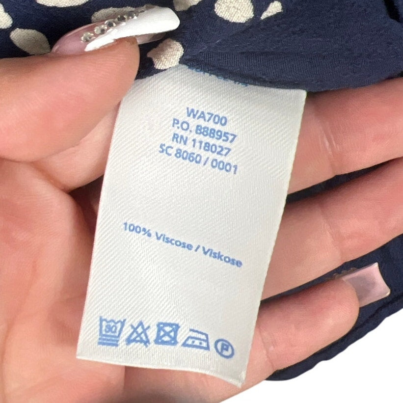 Boden Navy Blue Sleeveless Blouse Pleated Tank Top Women's Size 6