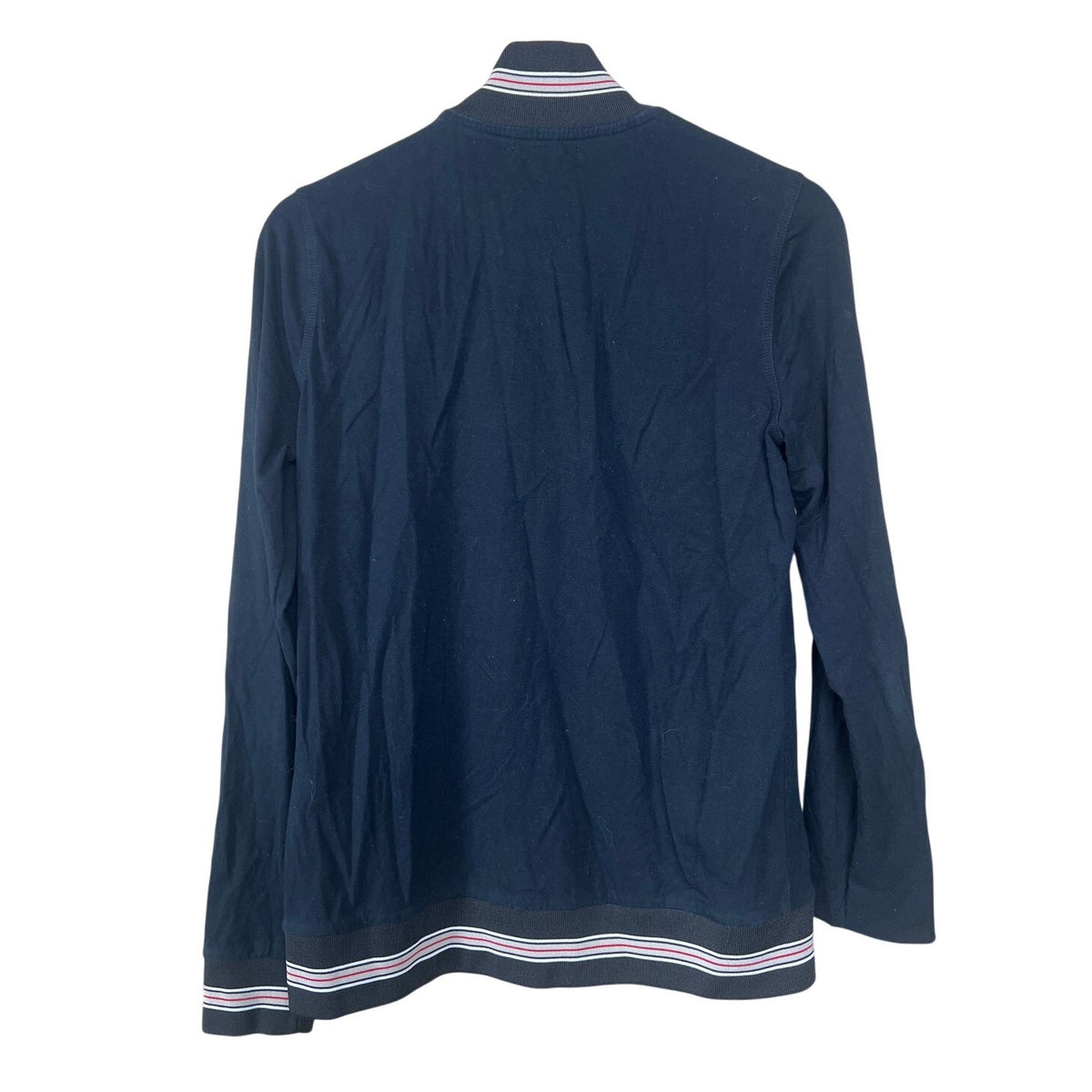 Burberry Brit Cotton Zip Up Sweater Navy Size Large Striped