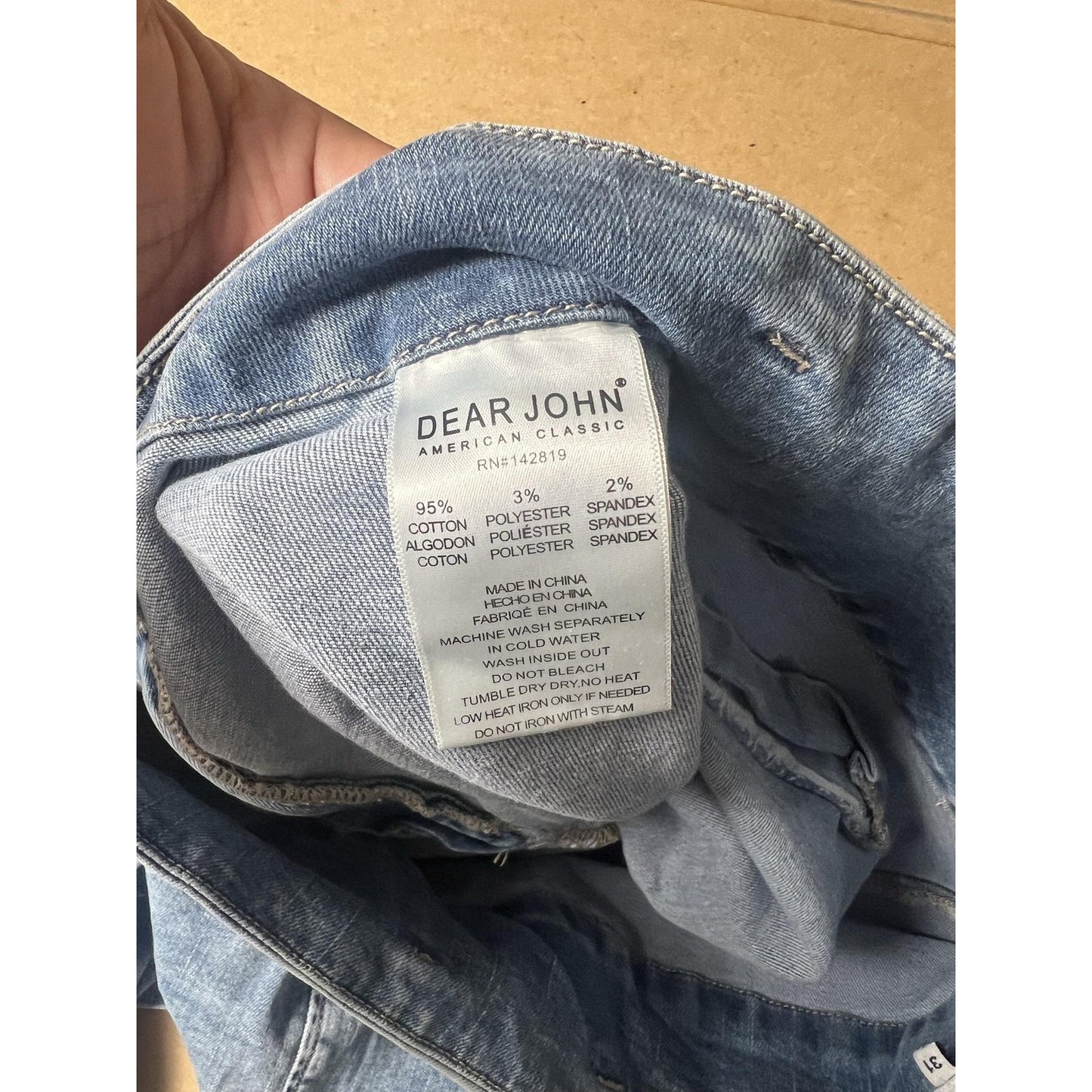 Dear John Pants Womens 31 Blue Wide-Leg Denim Chino Pockets Zip Button