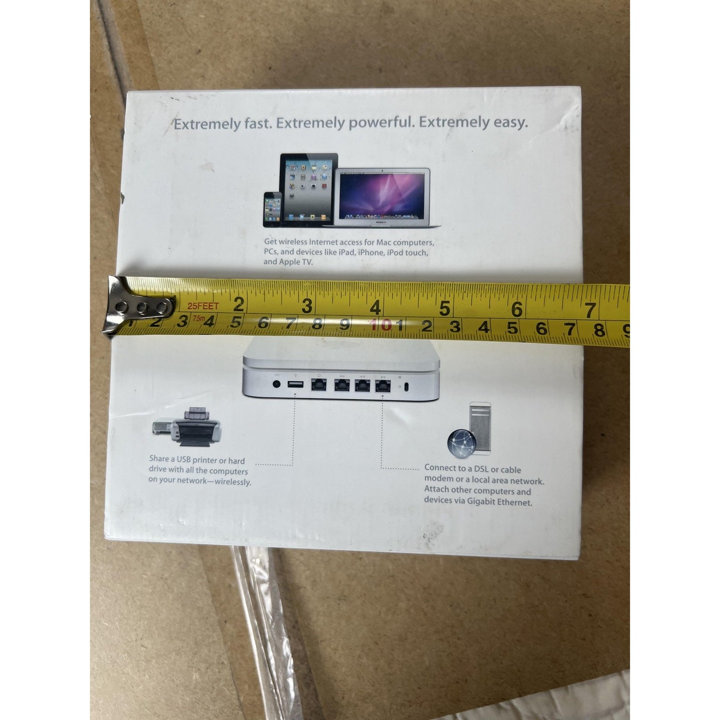 Apple AirPort Extreme Desktop Wi-Fi Router 802.11n White A1408 GigE USB
