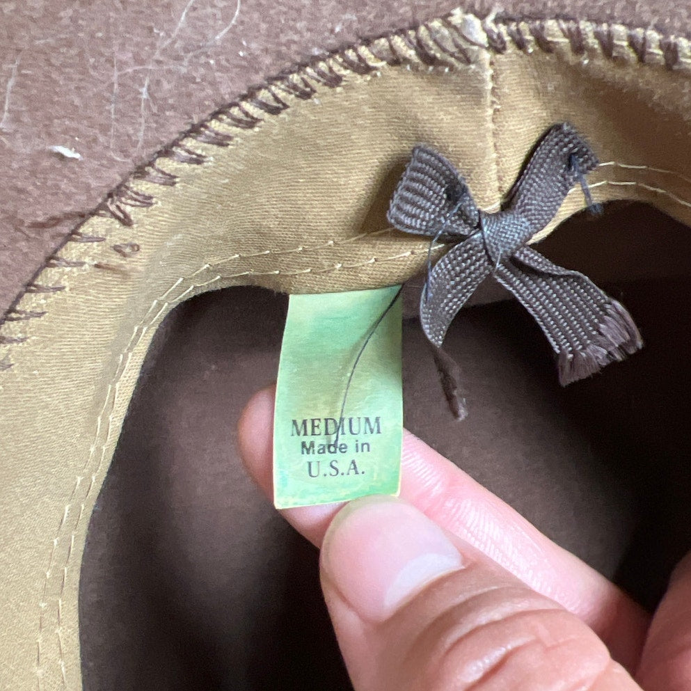 Mens Pure Wool Outback Crushable cowboy hat Olive/Green Medium