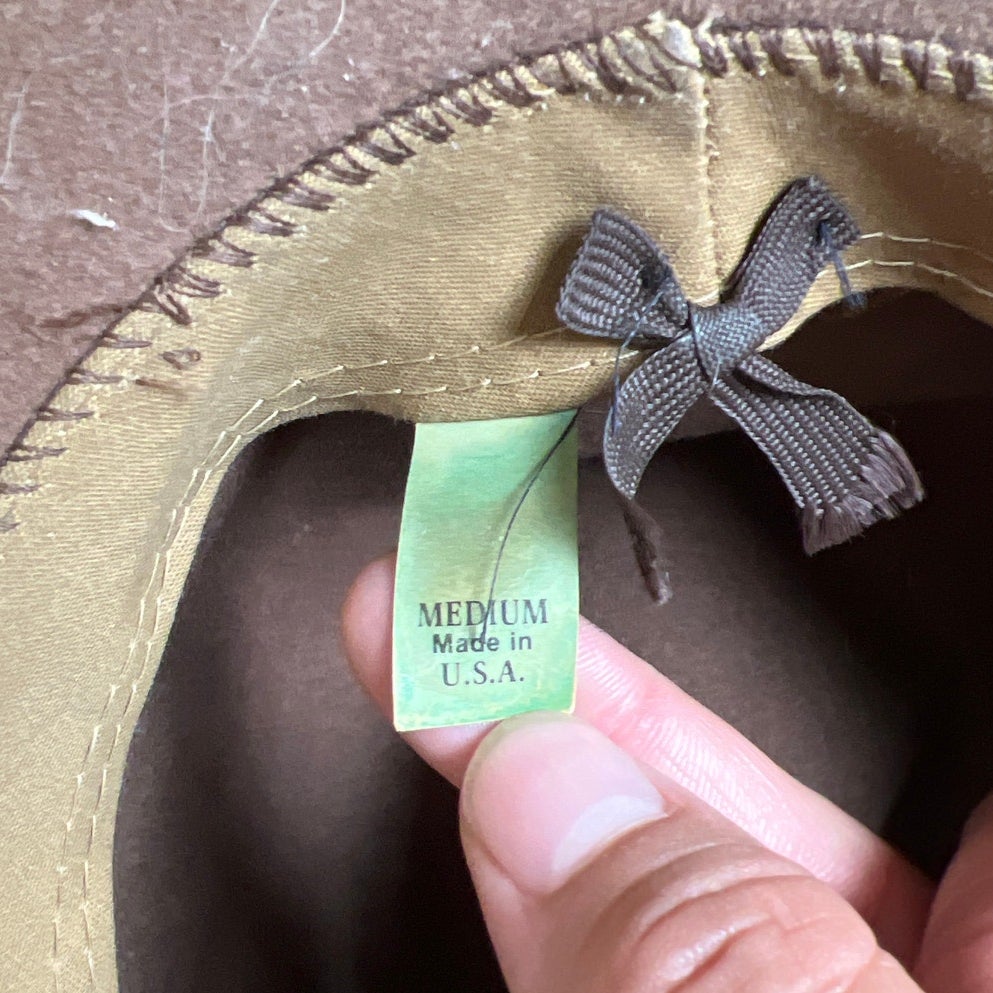 Mens Pure Wool Outback Crushable cowboy hat Olive/Green Medium