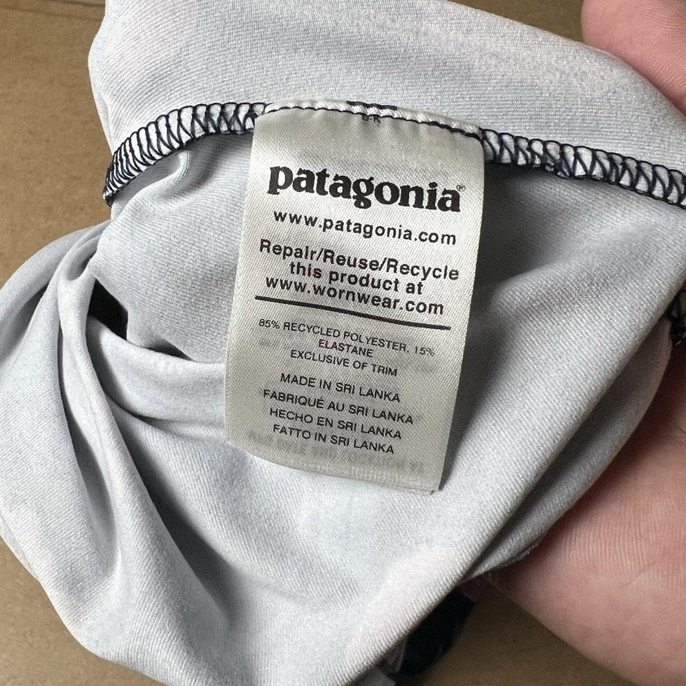 Patagonia Dress Womens XL Blue Floral Sundress Halter A-Line Lined Jersey Travel