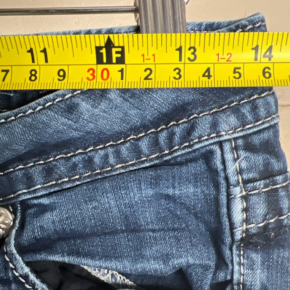 Miss Me Boot Distressed Jeans Denim Studded Size 27