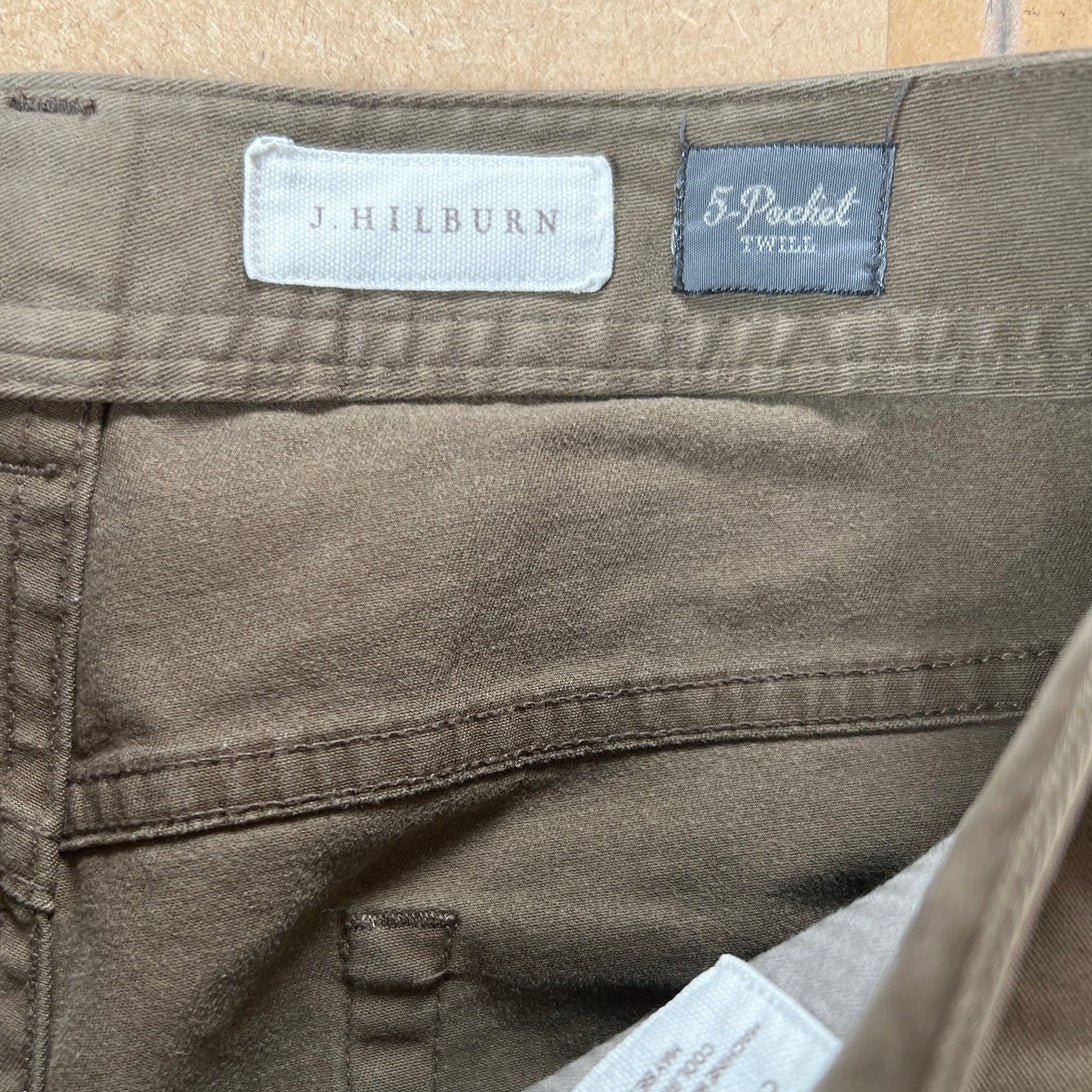 J. Hilburn Mens 35 Taupe Straight Leg Brown Pants