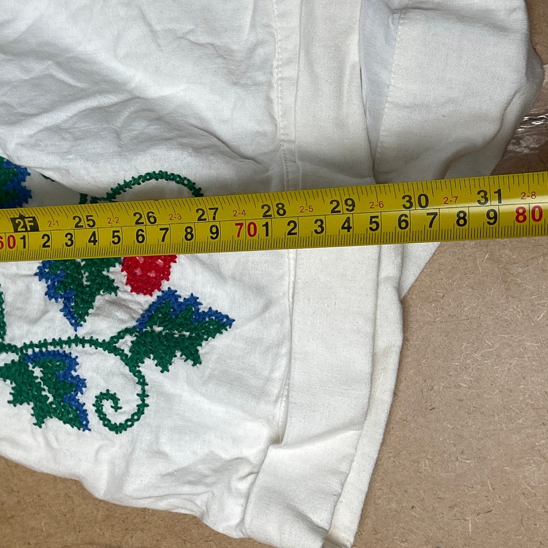 Farm Rio Cross Stitch Tucan Embroidery Romper Women Size Large
