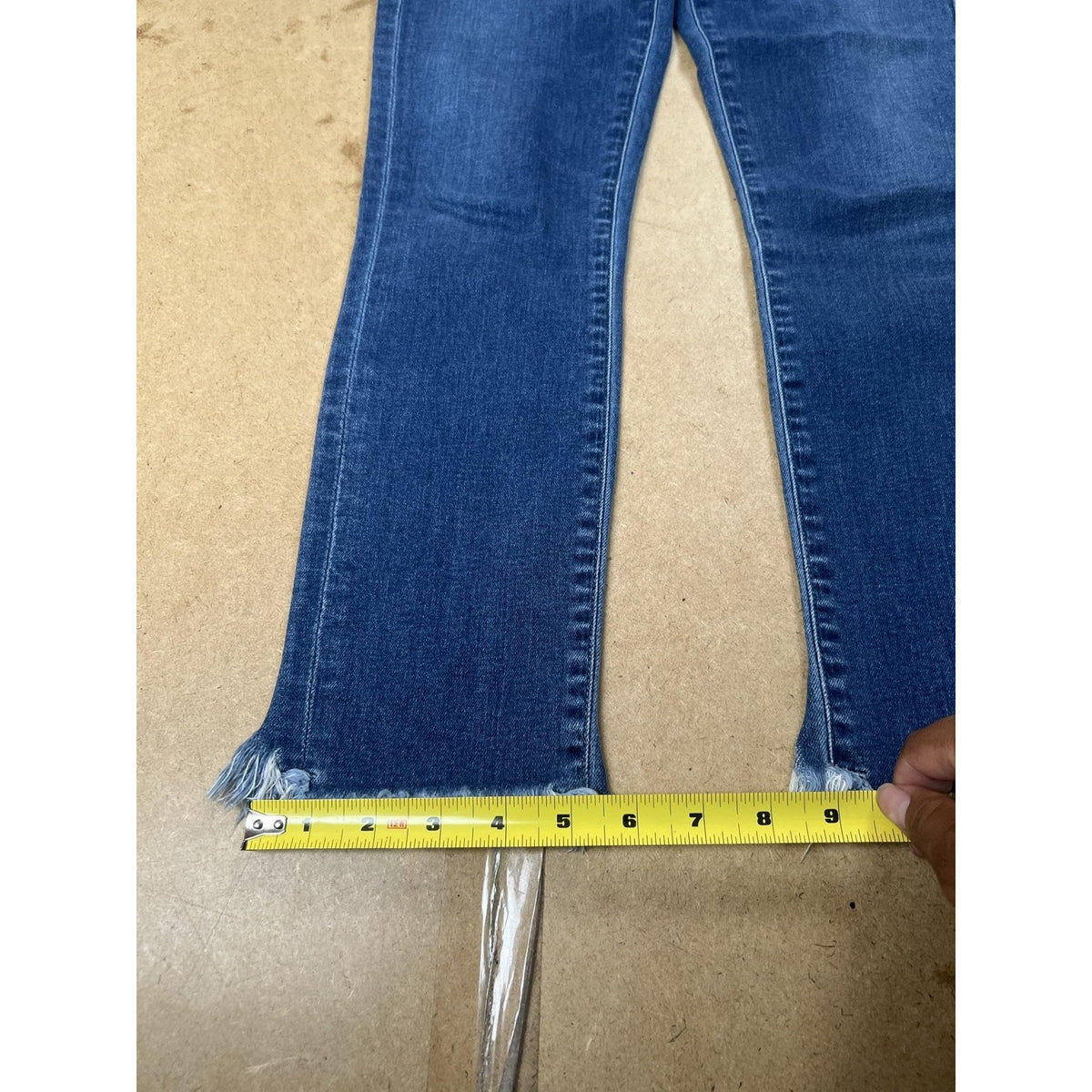 Citizens Of Humanity Pants Womens 27 Blue Cropped Denim Slim Frayed Hem