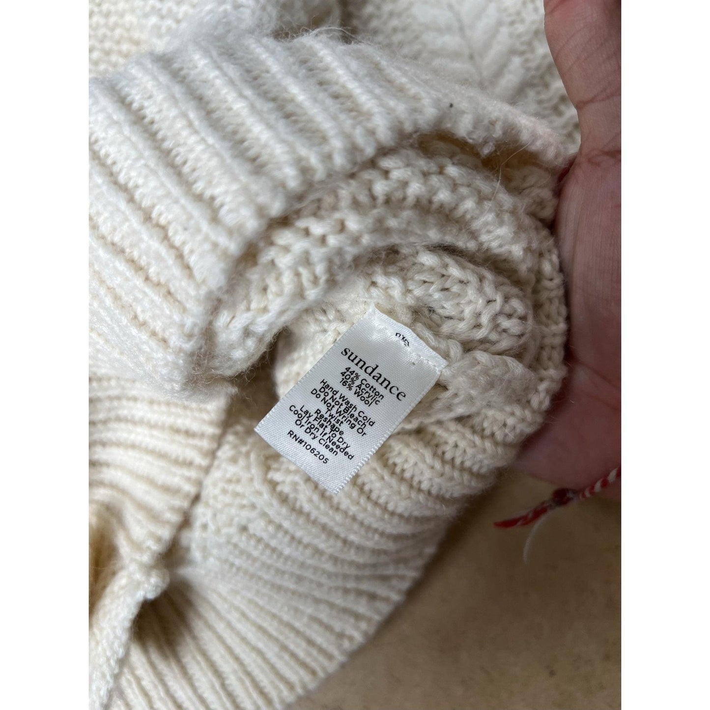 Sundance Cushion Womens Extra Large Beige Braided Cotton Blend Cardigan Sweater
