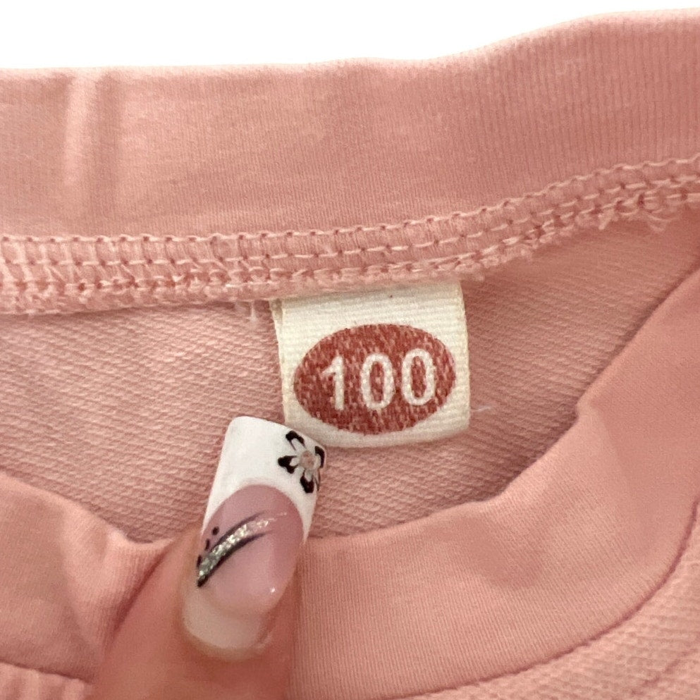 100 Toddler Salmon Pink Warm Toddler Crewneck *Dimensions in Pictures*
