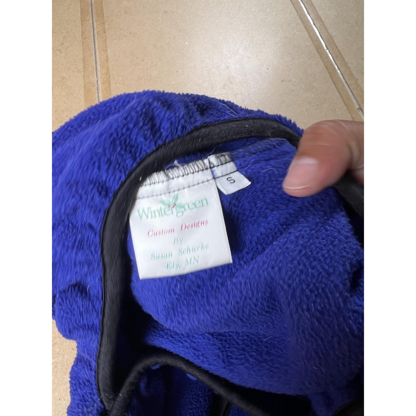 Wintergreen Sweater Womens S Blue Black Fleece Pullover 1/2 Zip Pockets