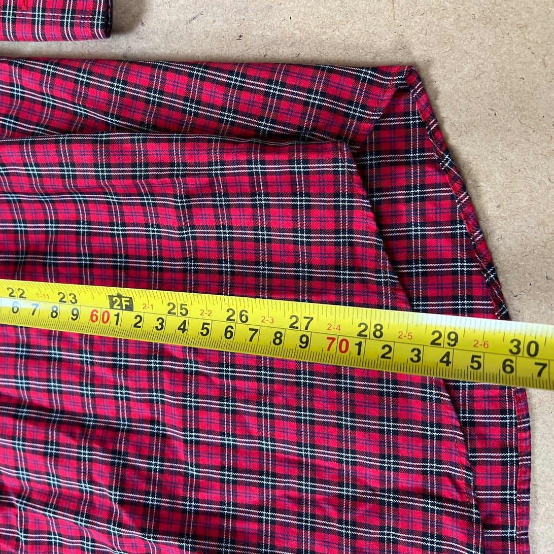 Lauren Ralph Lauren Men Size 32 Red Plaid Long Sleeve Button-Up