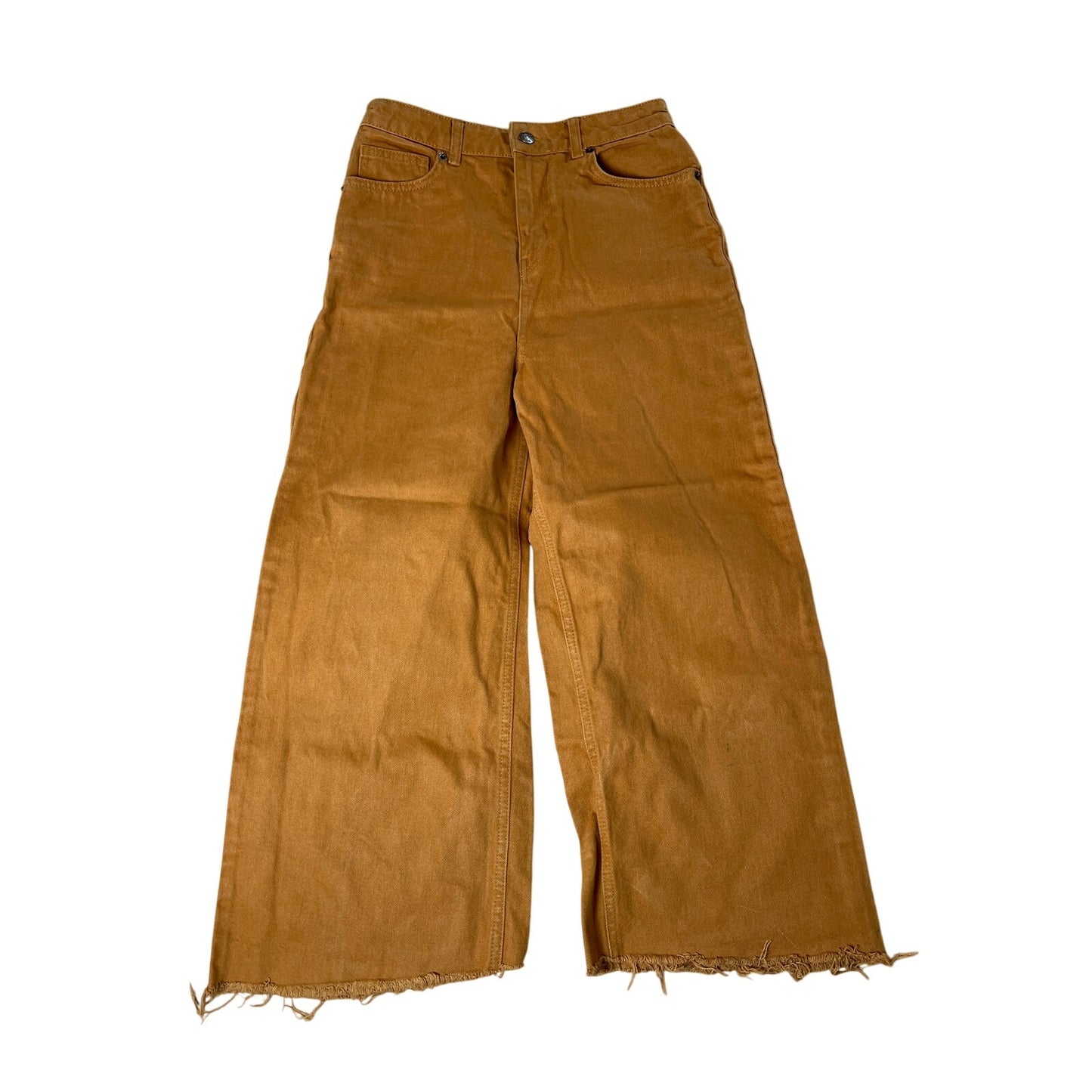 NA-KD Womens Jeans 34 Tan Wide Leg High Waisted