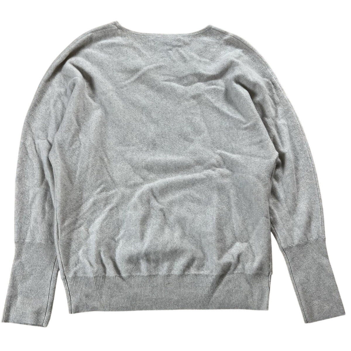 Tahari T-Shirt Womens M Gray Crew Neck Long Sleeve 100% Cashmere Knit Pullover