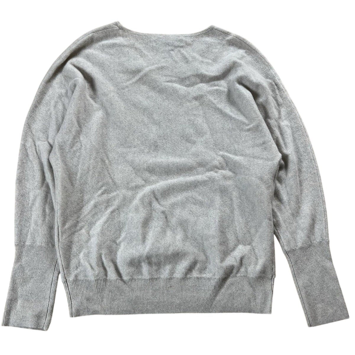 Tahari T-Shirt Womens M Gray Crew Neck Long Sleeve 100% Cashmere Knit Pullover