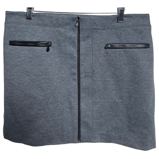 White House Black Market Heather Gray Women Skirt Size 12 Two Pocket