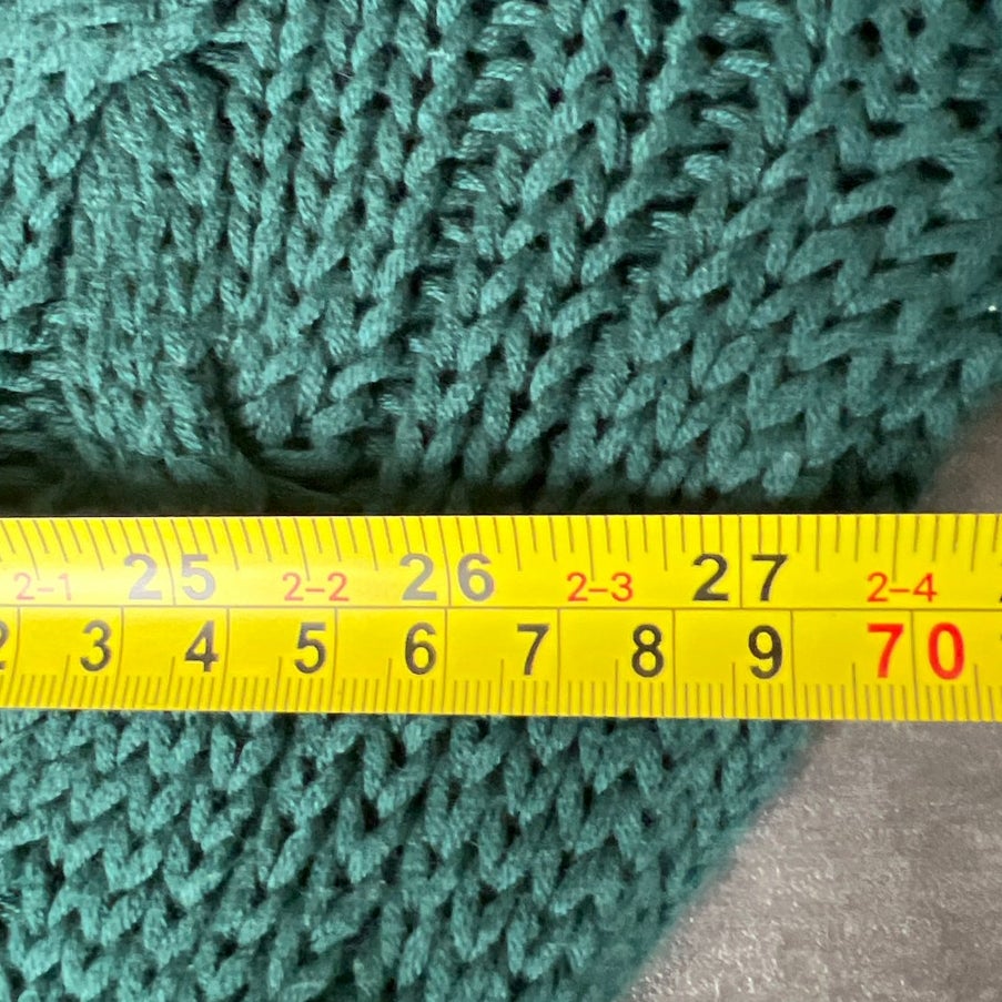New River Co Authentic Heavy Knit Size Large V-Neck Green 100% Cotton
