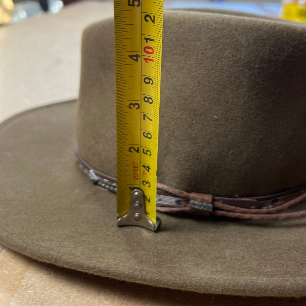 Stetson Mountain Sky Crushable 100% Wool Brown Felt Hat Size Small