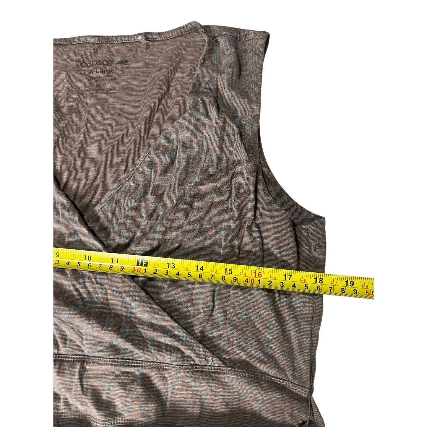 Toad & Co Women’s Cue Wrap Sleeveless Fit Flare Dress Pockets Brown XL