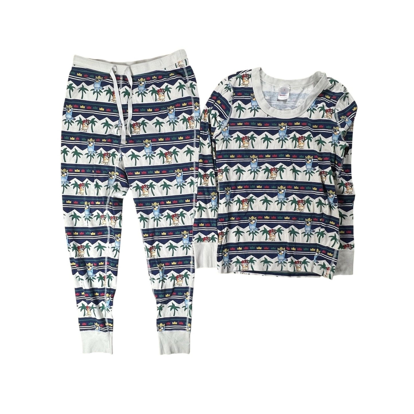 Hanna Andersson Set Unisex Kids M White Striped Bluey Character Jersey