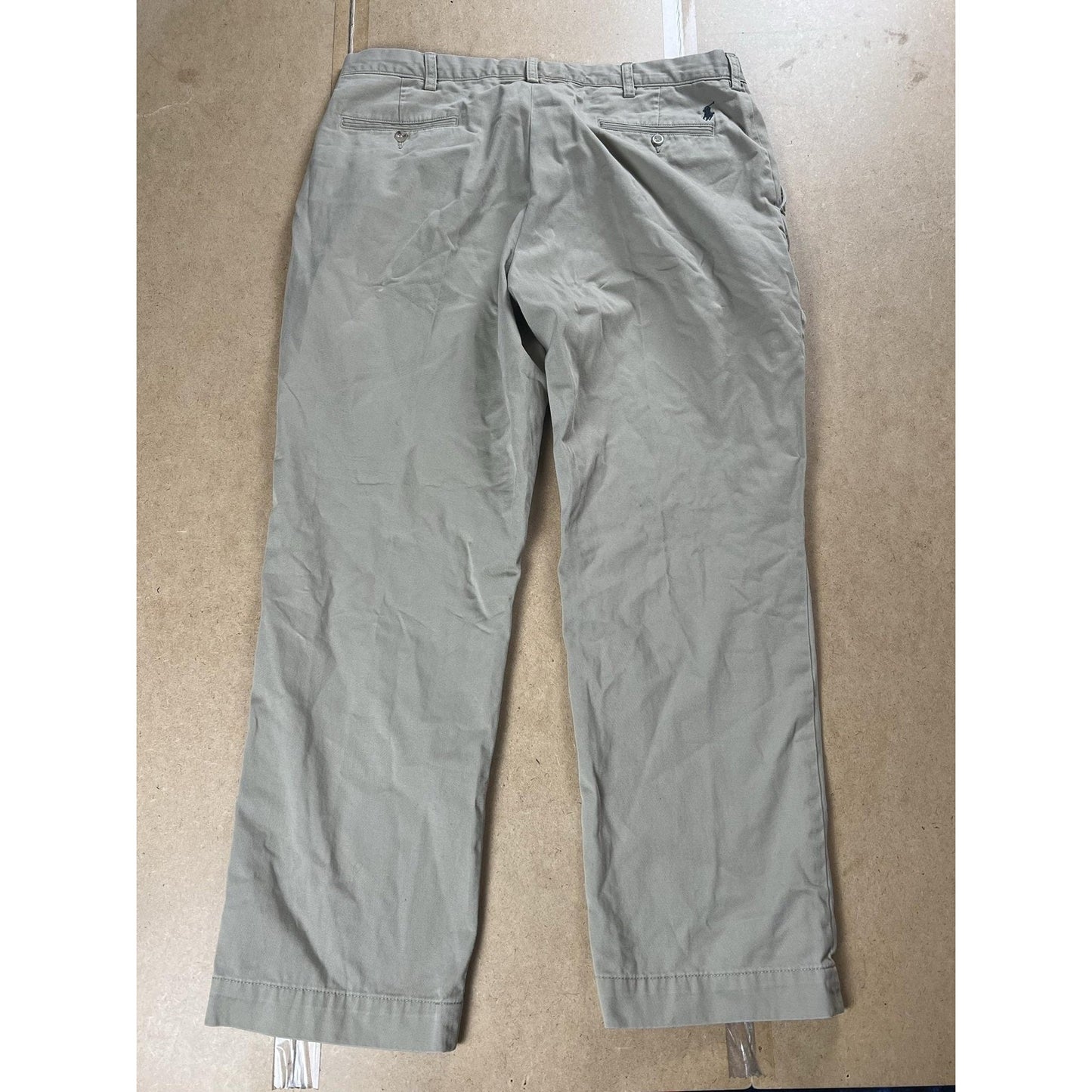 Polo Ralph Lauren Pants Mens 38x32 Beige Chino Classic Straight Cotton Pleated