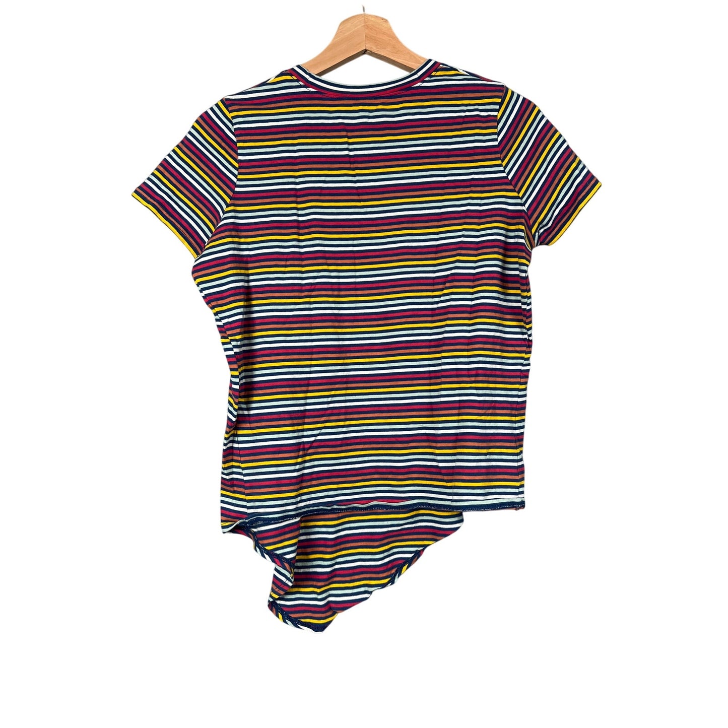 Madewell Size Small Striped Women Top 100% Cotton Knot Front