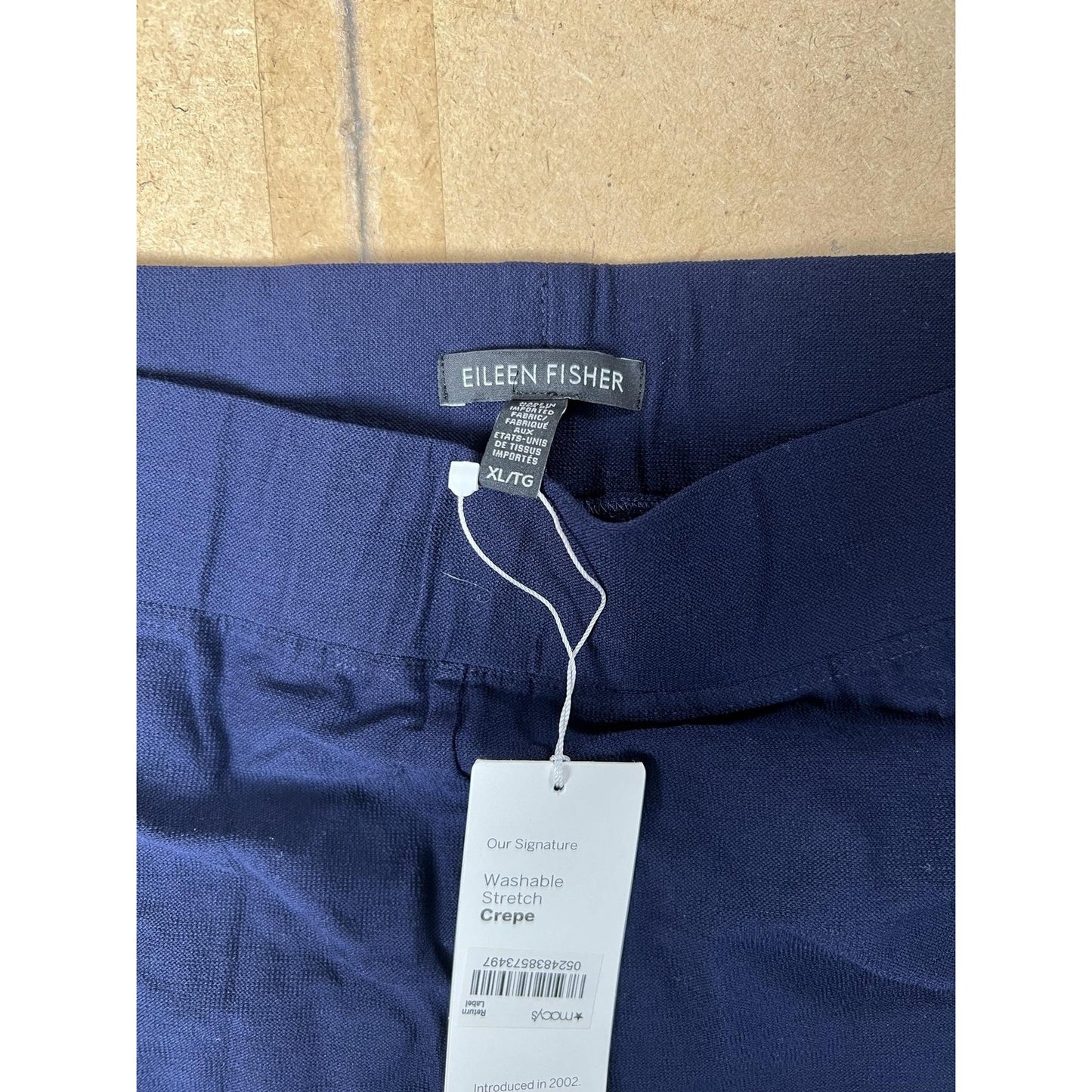 Eileen Fisher Pants Womens XL Blue Cropped Crepe Pull On Stretch Slim Fit