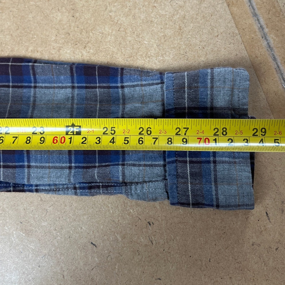 Steven Alan Blue Plaid Button-Up Flannel Men Size S