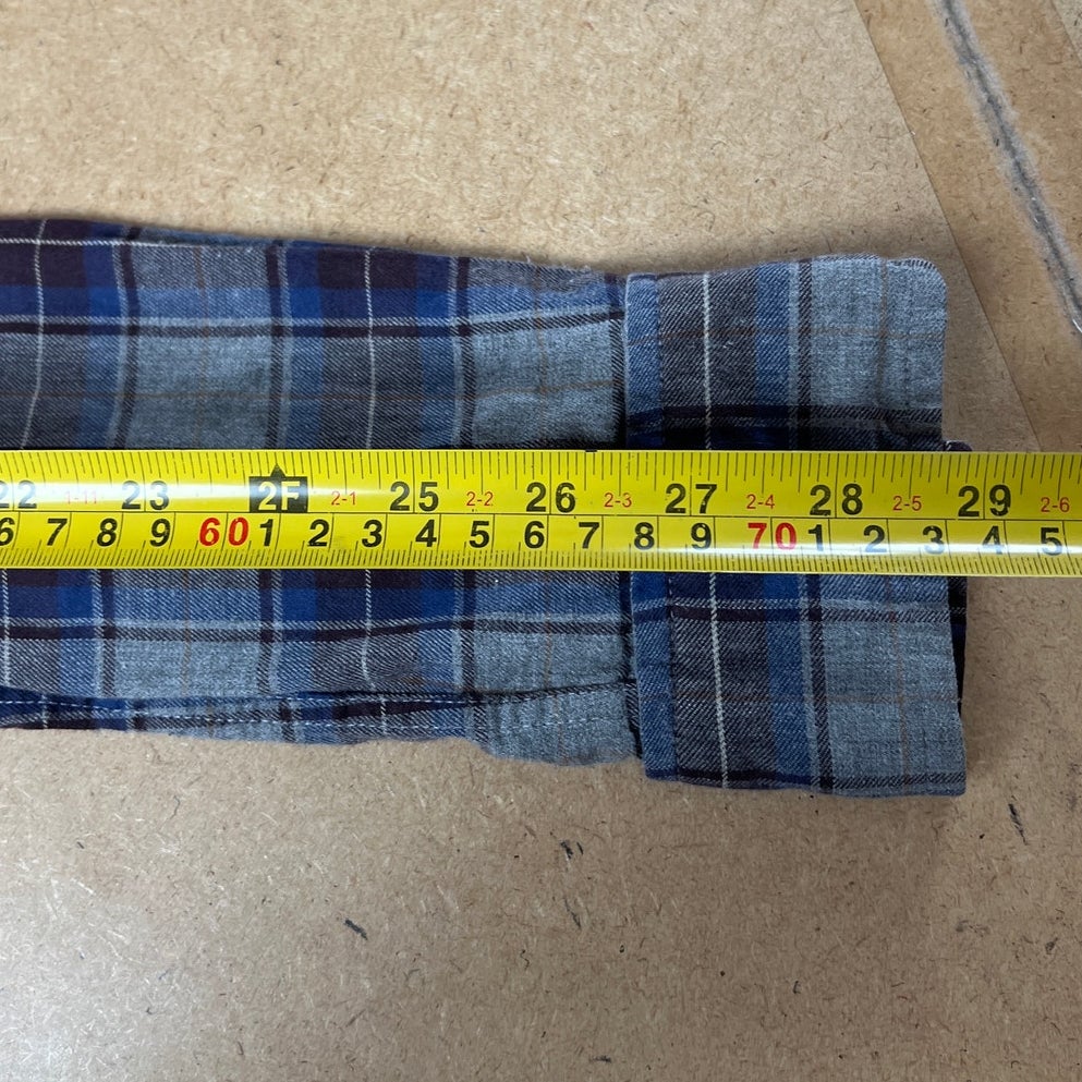 Steven Alan Blue Plaid Button-Up Flannel Men Size S