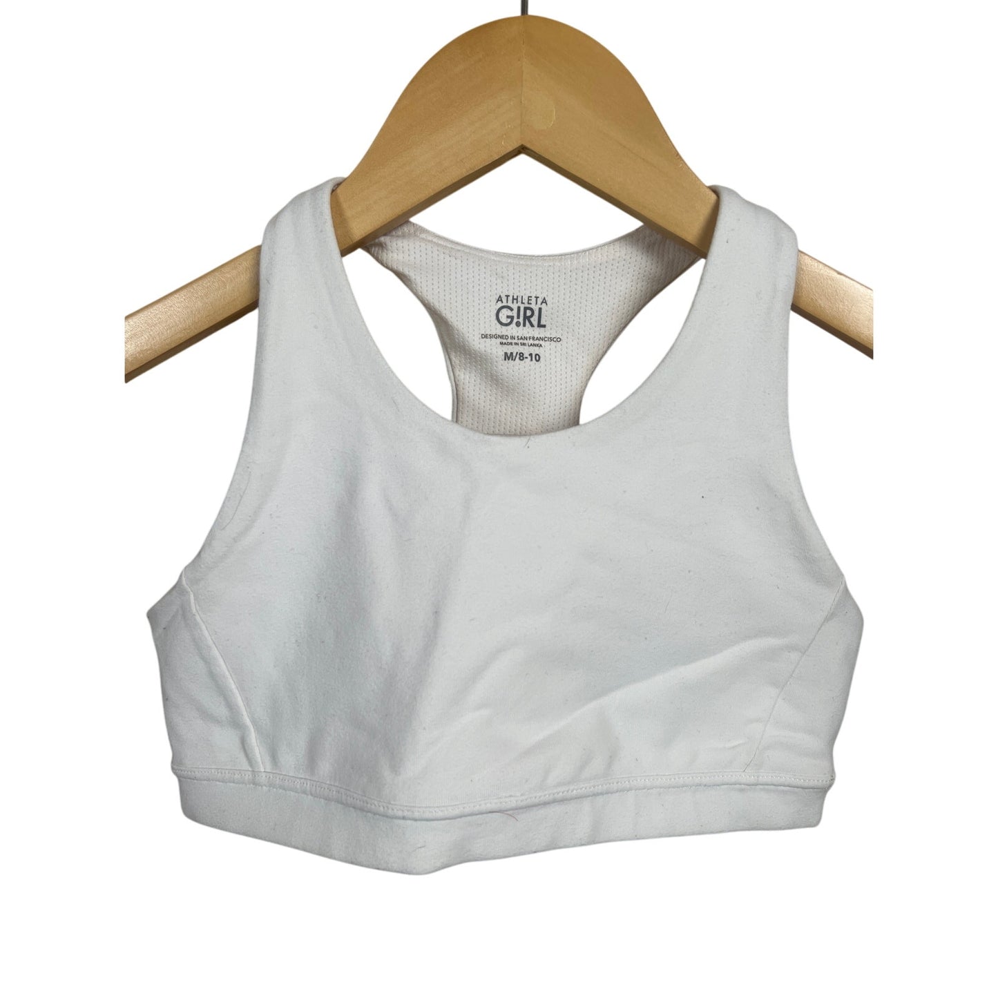 Athleta Girl M 8-10 Cloud Racerback Bra White